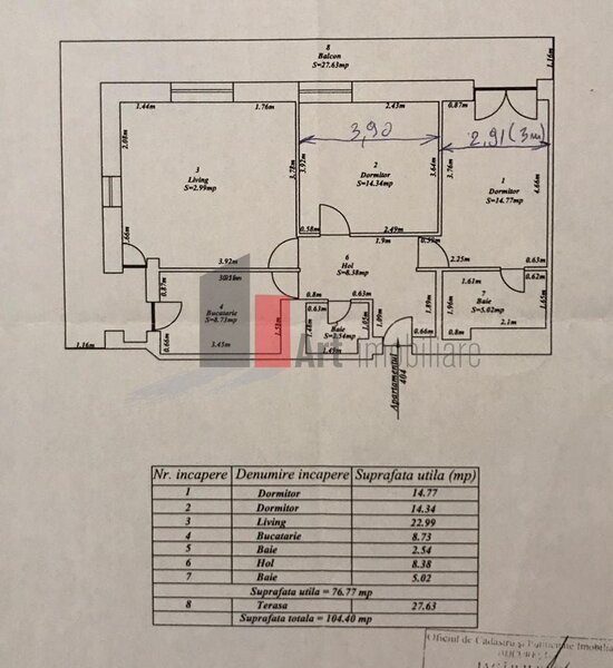 Parcul Tineretului, apartament 3 camere.